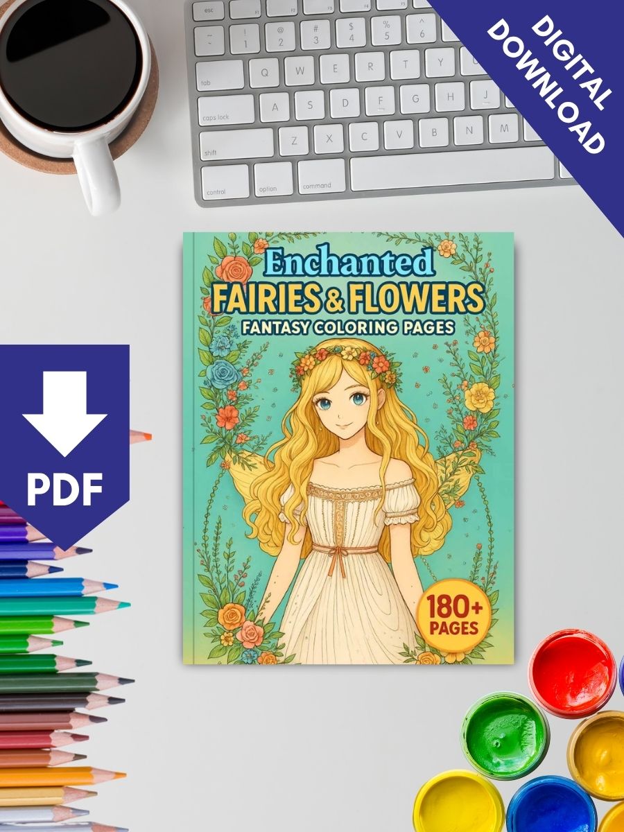 Enchanted Fairies & Flowers – 180+ Fantasy Coloring Pages - Image 2