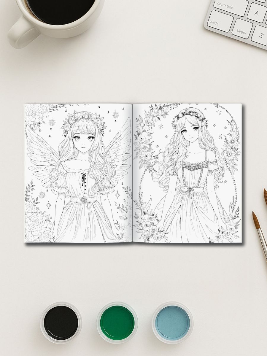 Enchanted Fairies & Flowers – 180+ Fantasy Coloring Pages - Image 3