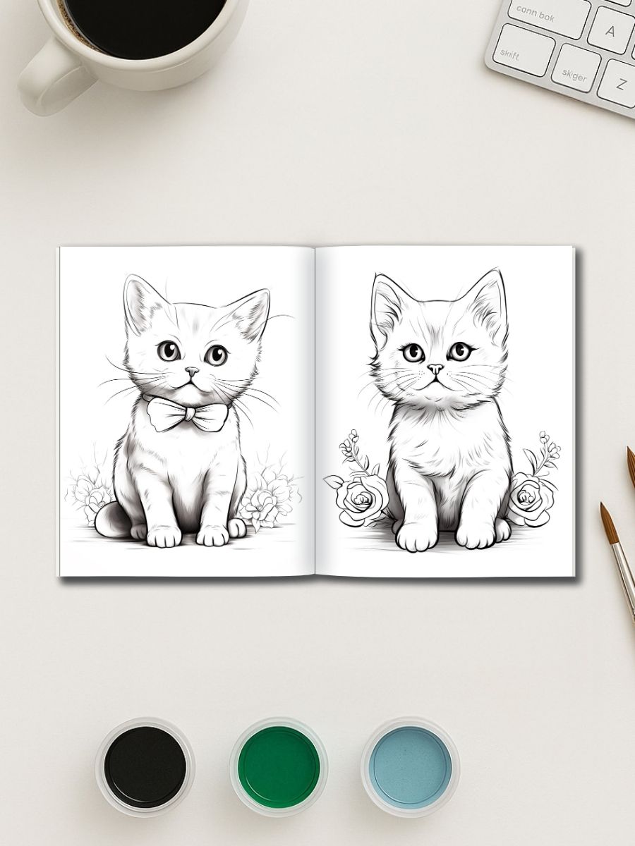 Whisker World – 105 Cat Coloring Pages - Image 3