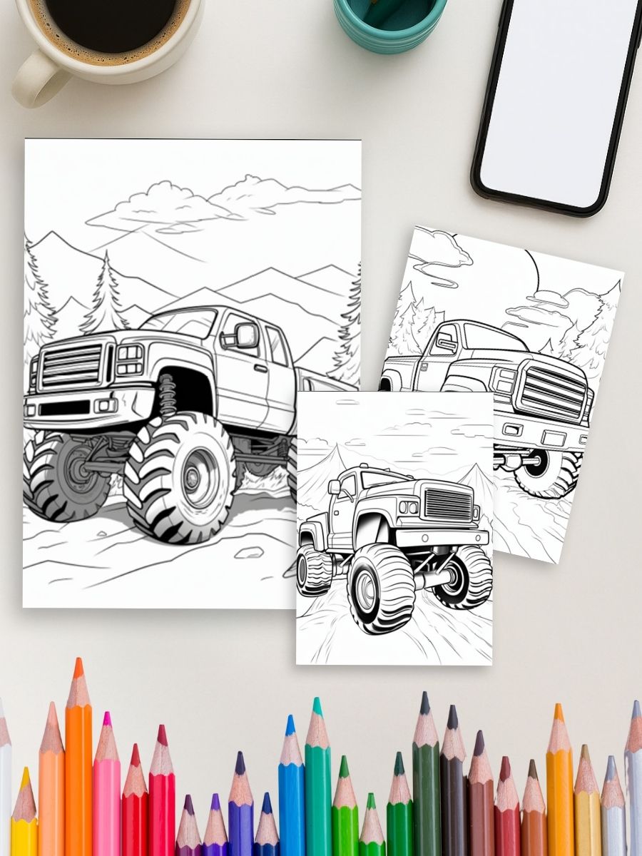 Truck Power – 120 Monster Truck Coloring Pages - Image 4