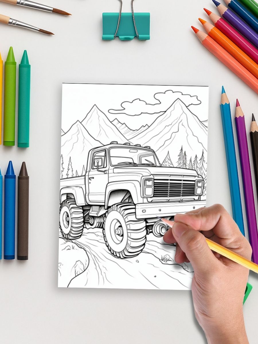 Truck Power – 120 Monster Truck Coloring Pages - Image 5