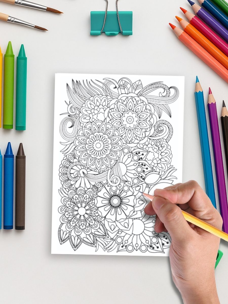 Floral Tangles – 50 Zentangle Flower Pages - Image 5
