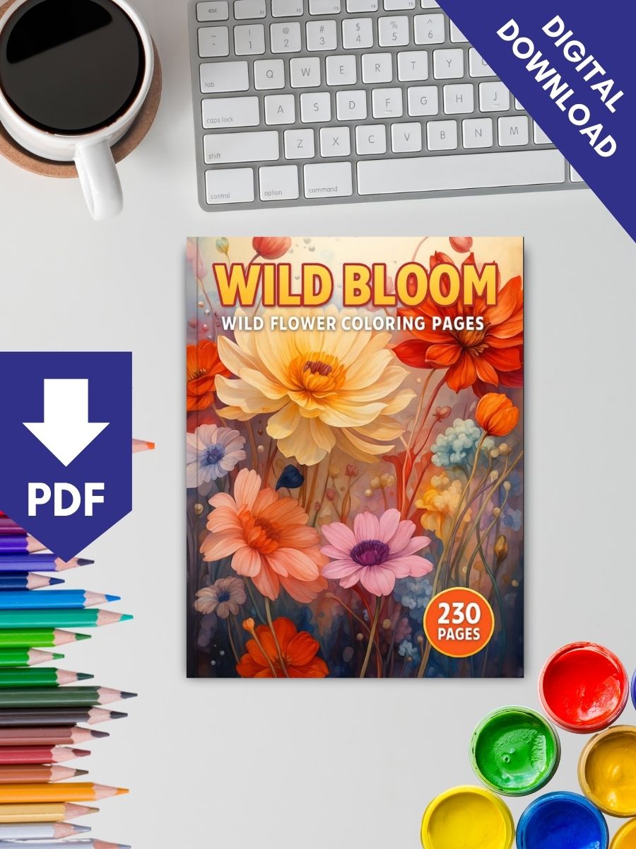 Wild Bloom – 230 Wild Flower Coloring Pages - Image 2