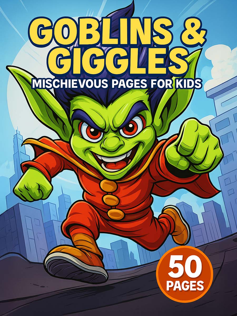 Goblins & Giggles – 50 Mischievous Pages for Kids