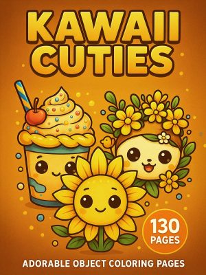 Kawaii Cuties – 130 Adorable Everyday Object Coloring Pages
