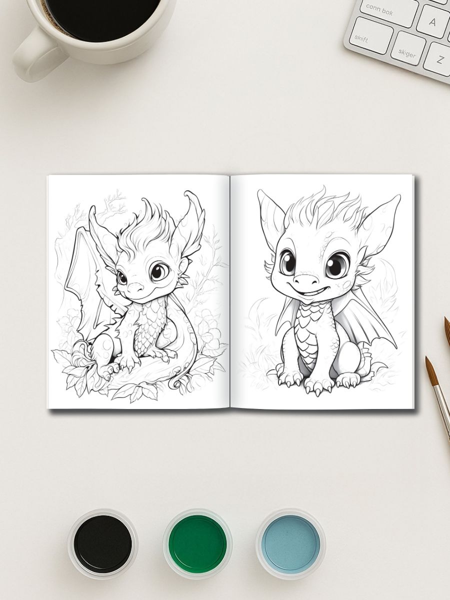 Fire & Flight – 50 Dragon Coloring Pages - Image 3