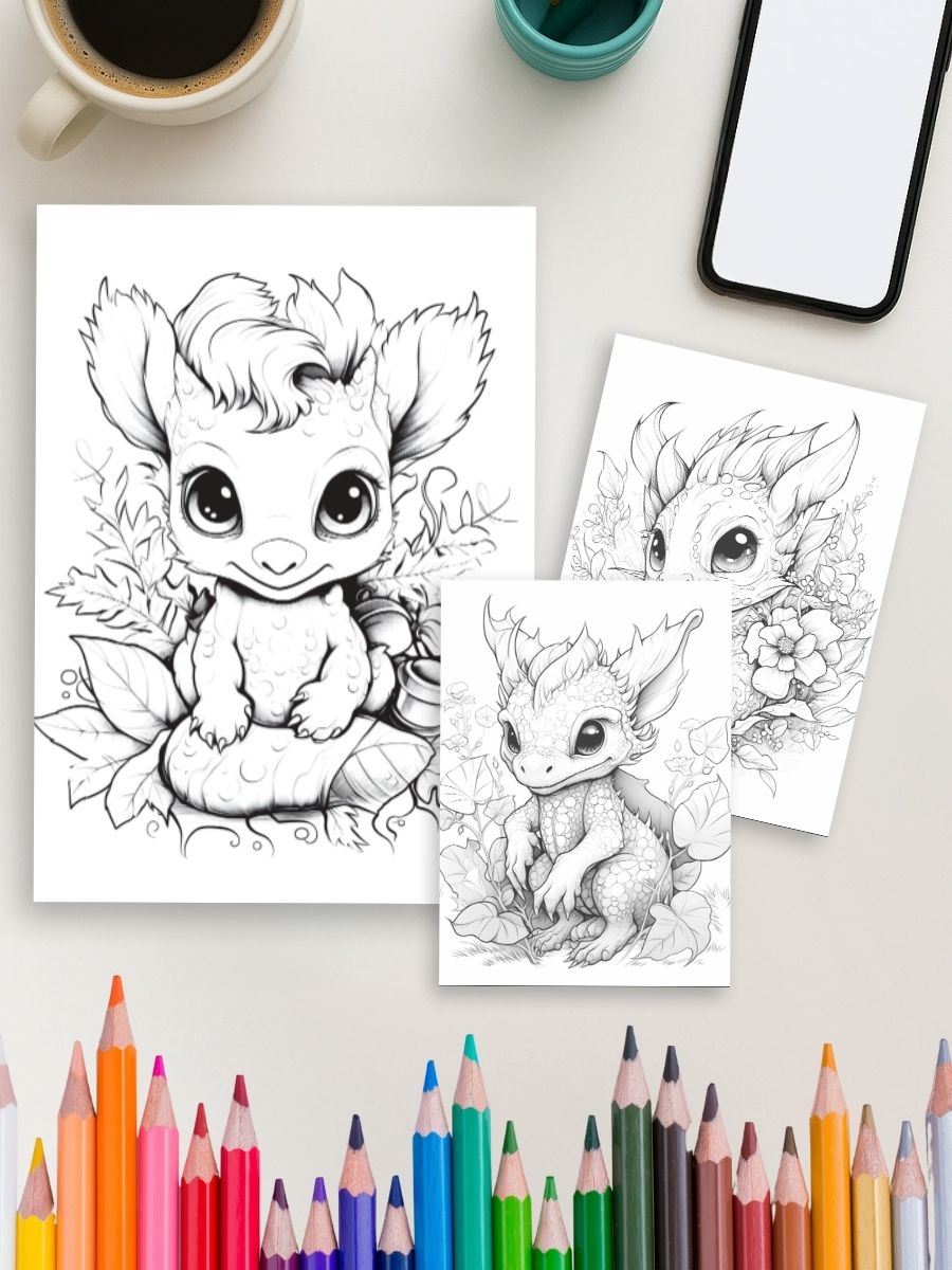 Fire & Flight – 50 Dragon Coloring Pages - Image 4