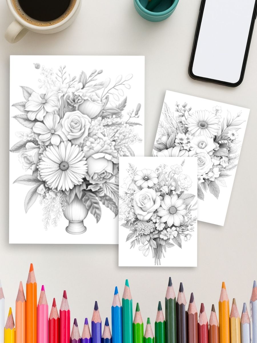 Petals & Posies – 50 Flower Coloring Pages - Image 4