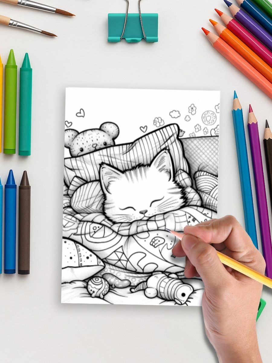 Purrfectly Kawaii – 160 Cute Cat Coloring Pages - Image 5