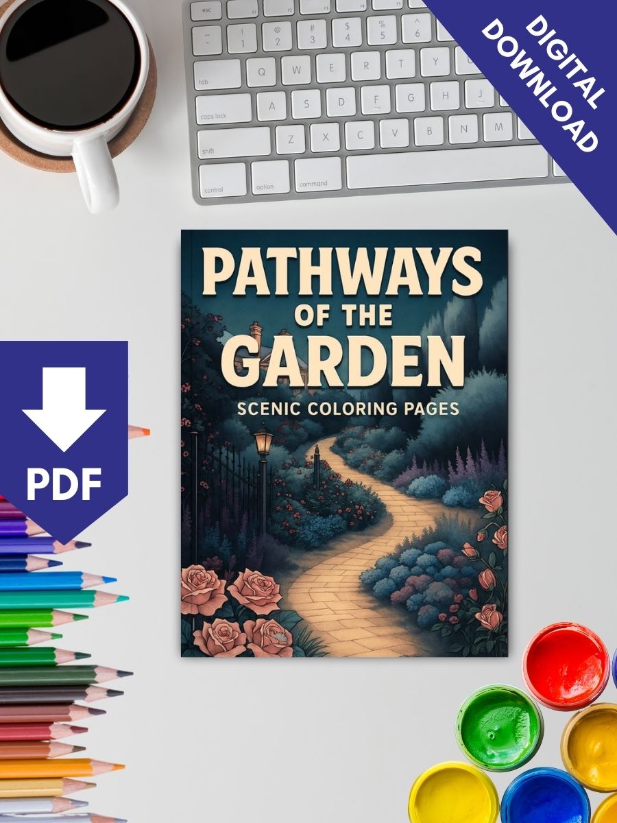 Pathways of the Garden – 25 Scenic Coloring Pages - Image 2