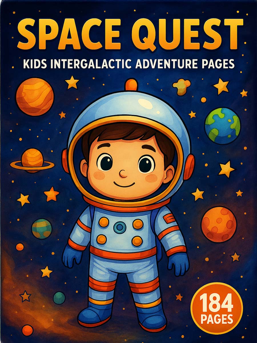 Space Quest – 184 Intergalactic Adventure Pages for Kids