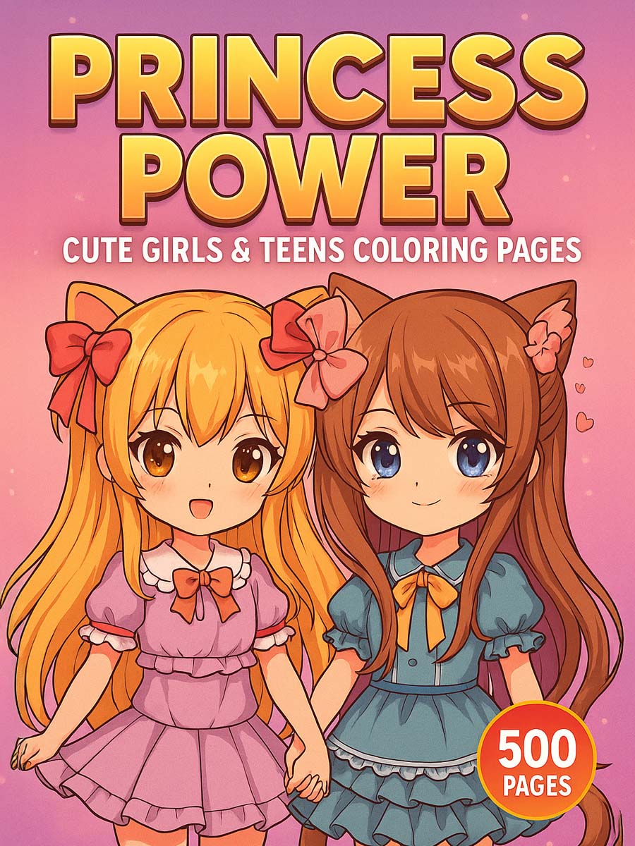 Princess Power – 500 Girls & Teens Coloring Pages
