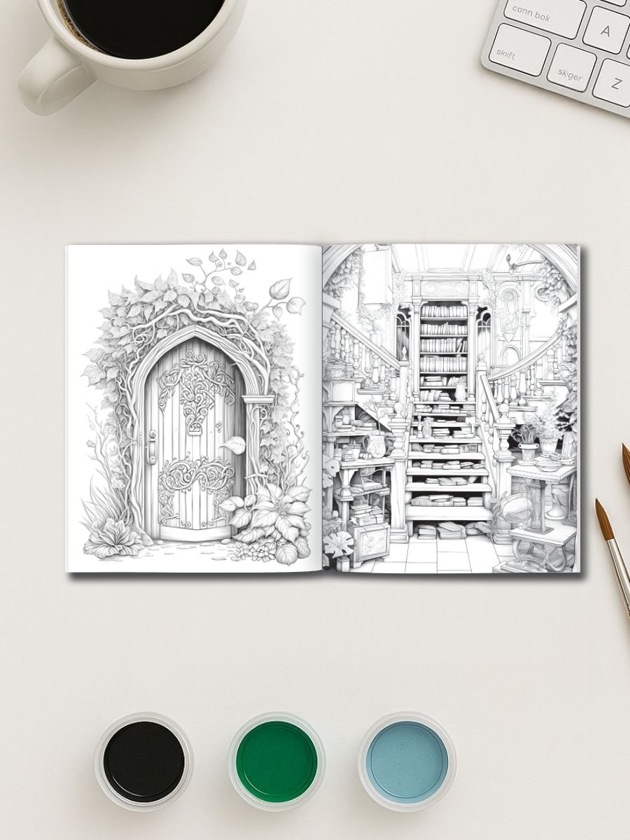 Gateways to Enchantment – 200 Fairy Portal Coloring Pages - Image 2